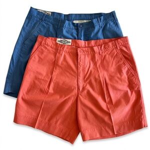 INC International Concepts Coral and Blue Flat Front Men’s Shorts Bundle 2 Pairs
